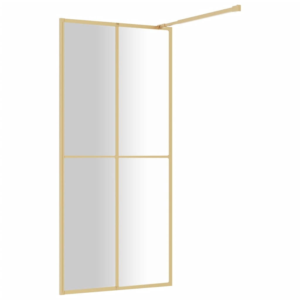 Inloopdouchewand transparant 80x195 cm ESG-glas goudkleurig