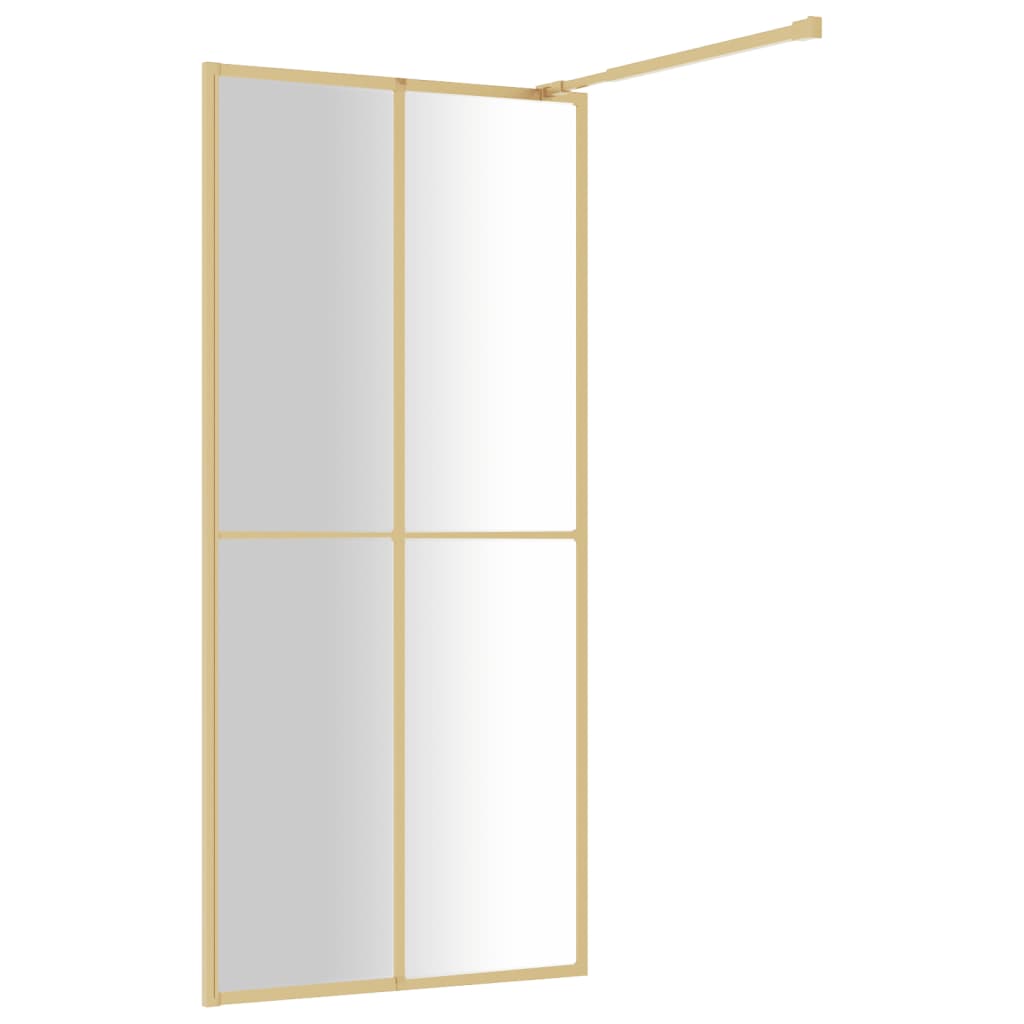Inloopdouchewand transparant 90x195 cm ESG-glas goudkleurig