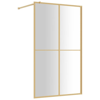 Inloopdouchewand transparant 118x195 cm ESG-glas goudkleurig