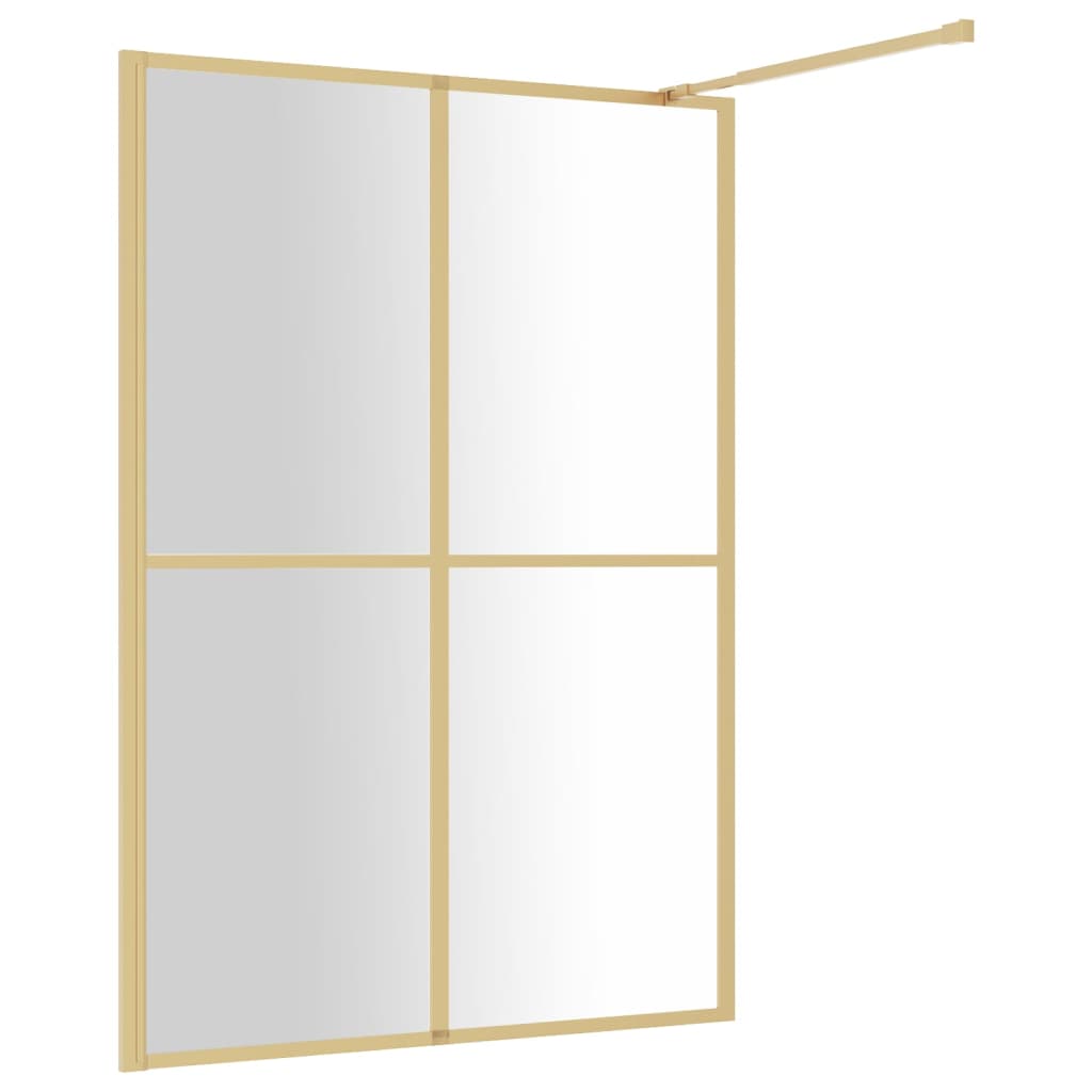 Inloopdouchewand transparant 140x195 cm ESG-glas goudkleurig