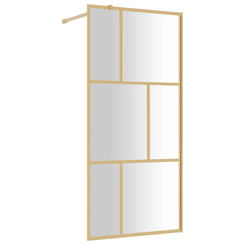 Inloopdouchewand transparant 80x195 cm ESG-glas goudkleurig