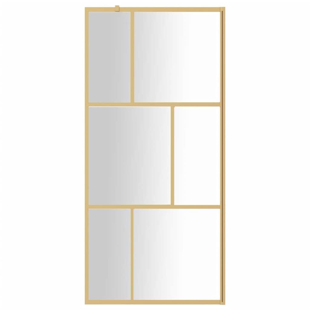 Inloopdouchewand transparant 80x195 cm ESG-glas goudkleurig