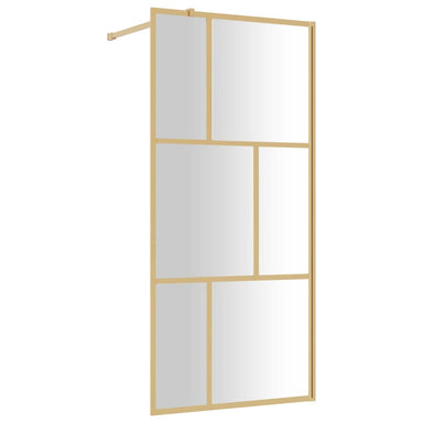 Inloopdouchewand transparant 90x195 cm ESG-glas goudkleurig