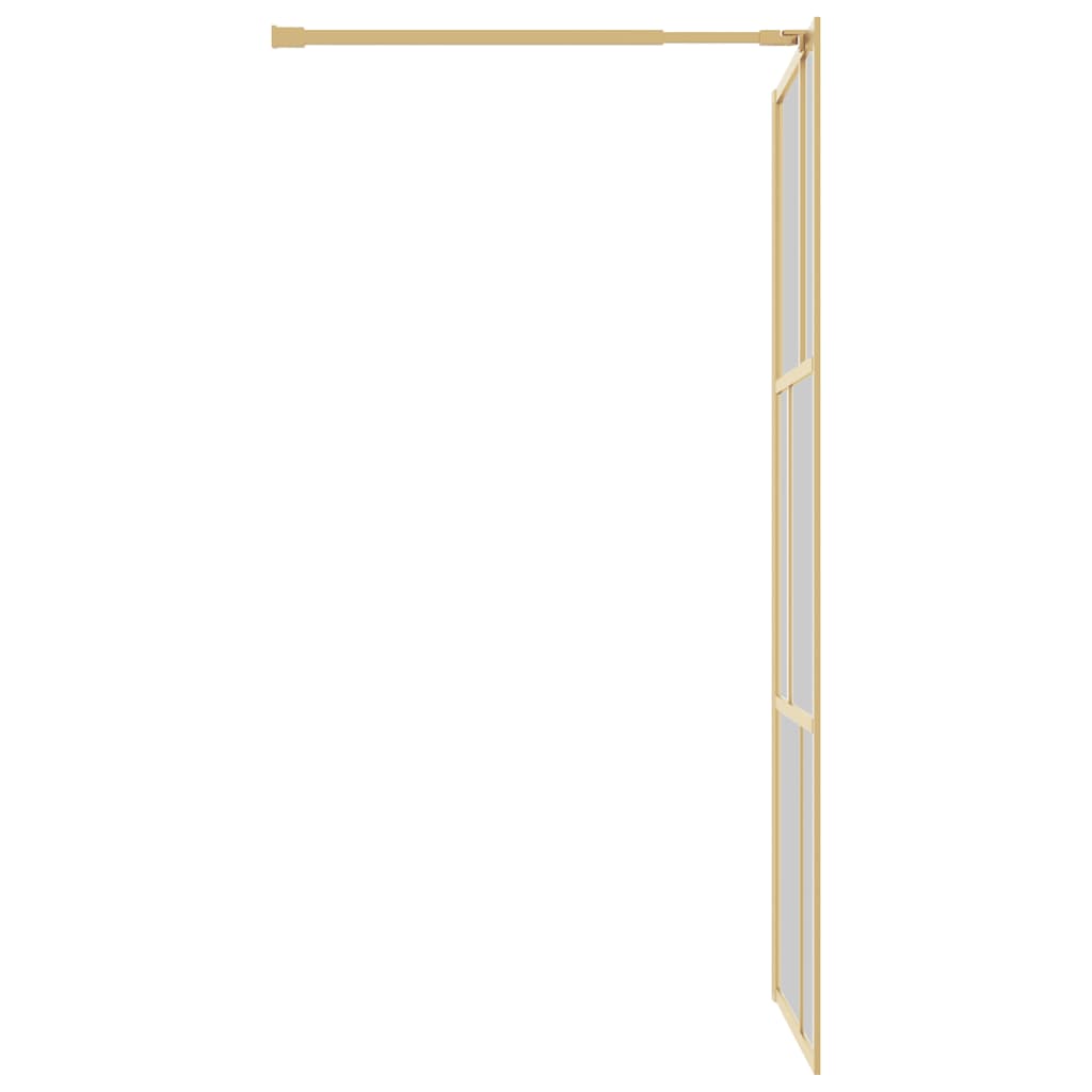 Inloopdouchewand transparant 90x195 cm ESG-glas goudkleurig