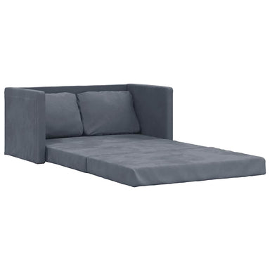 Slaapbank vloermodel 2-in-1 122x204x55 cm fluweel donkergrijs