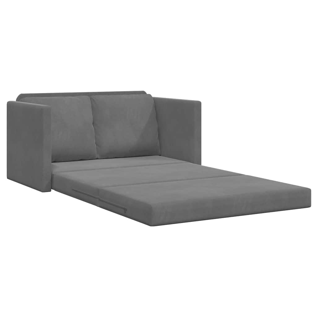 Slaapbank vloermodel 2-in-1 122x204x55 cm fluweel donkergrijs