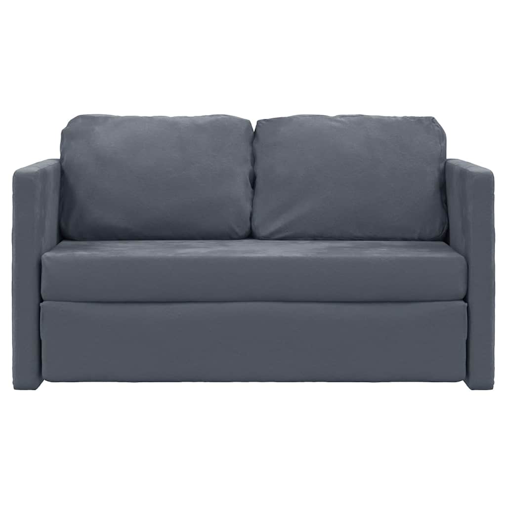 Slaapbank vloermodel 2-in-1 122x204x55 cm fluweel donkergrijs