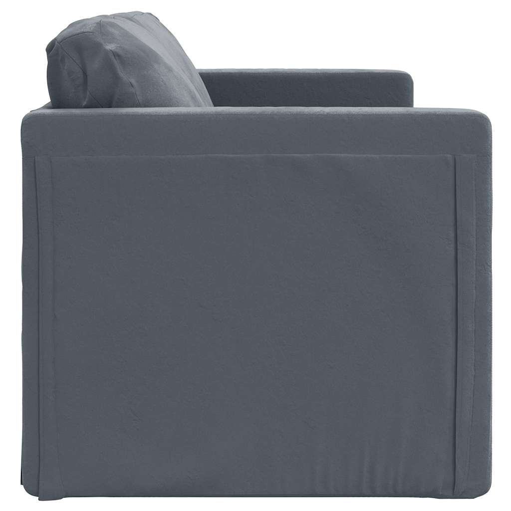 Slaapbank vloermodel 2-in-1 122x204x55 cm fluweel donkergrijs
