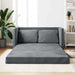 Slaapbank vloermodel 2-in-1 122x204x55 cm fluweel donkergrijs