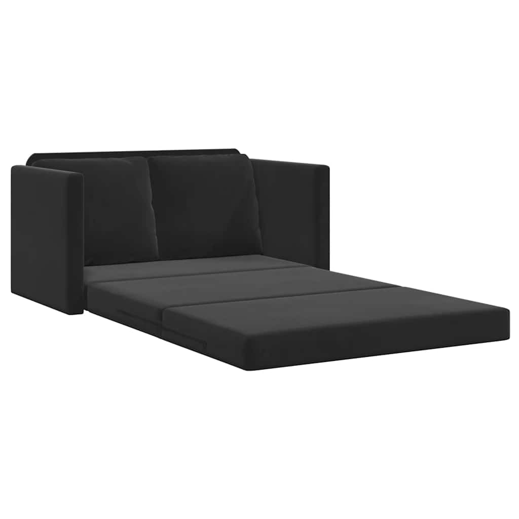 Slaapbank vloermodel 2-in-1 122x204x55 cm fluweel zwart