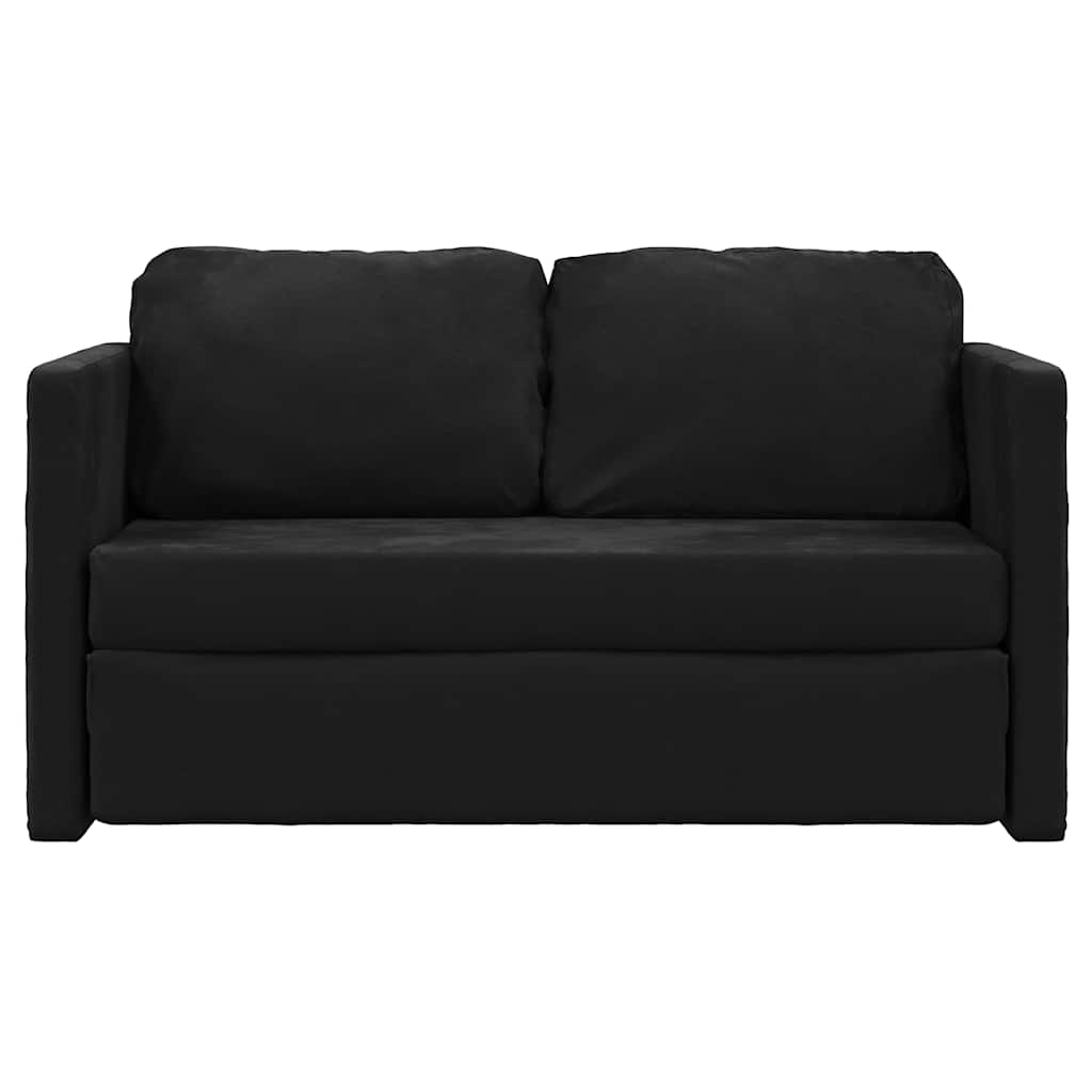Slaapbank vloermodel 2-in-1 122x204x55 cm fluweel zwart