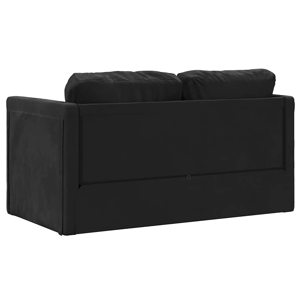 Slaapbank vloermodel 2-in-1 122x204x55 cm fluweel zwart