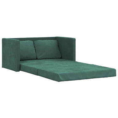 Slaapbank vloermodel 2-in-1 122x204x55 cm fluweel donkergroen