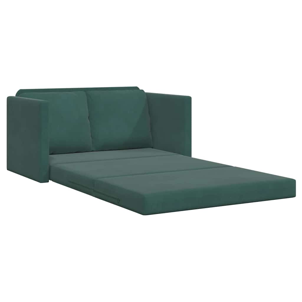 Slaapbank vloermodel 2-in-1 122x204x55 cm fluweel donkergroen