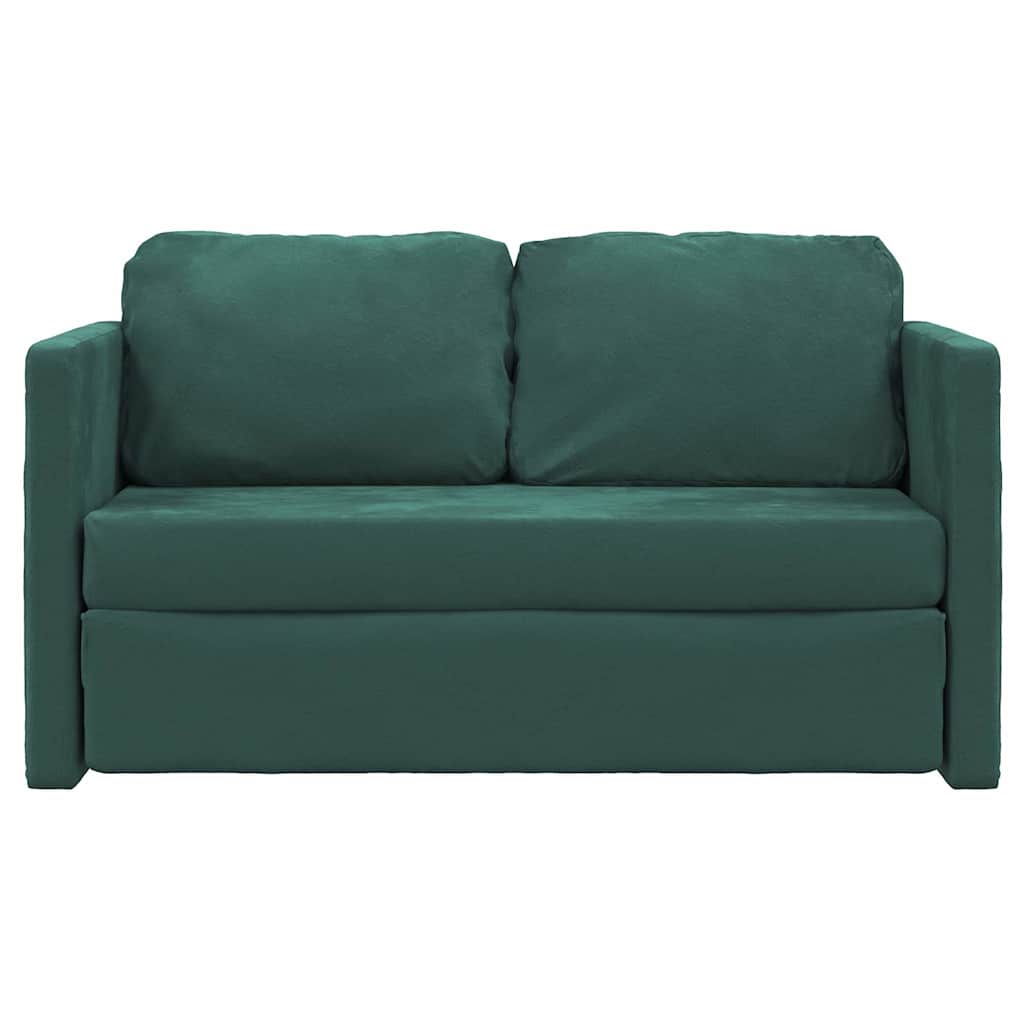 Slaapbank vloermodel 2-in-1 122x204x55 cm fluweel donkergroen