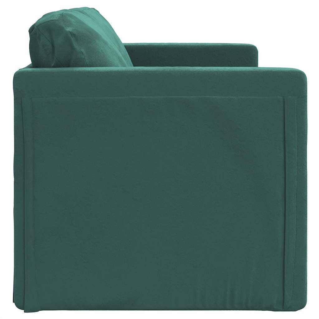 Slaapbank vloermodel 2-in-1 122x204x55 cm fluweel donkergroen