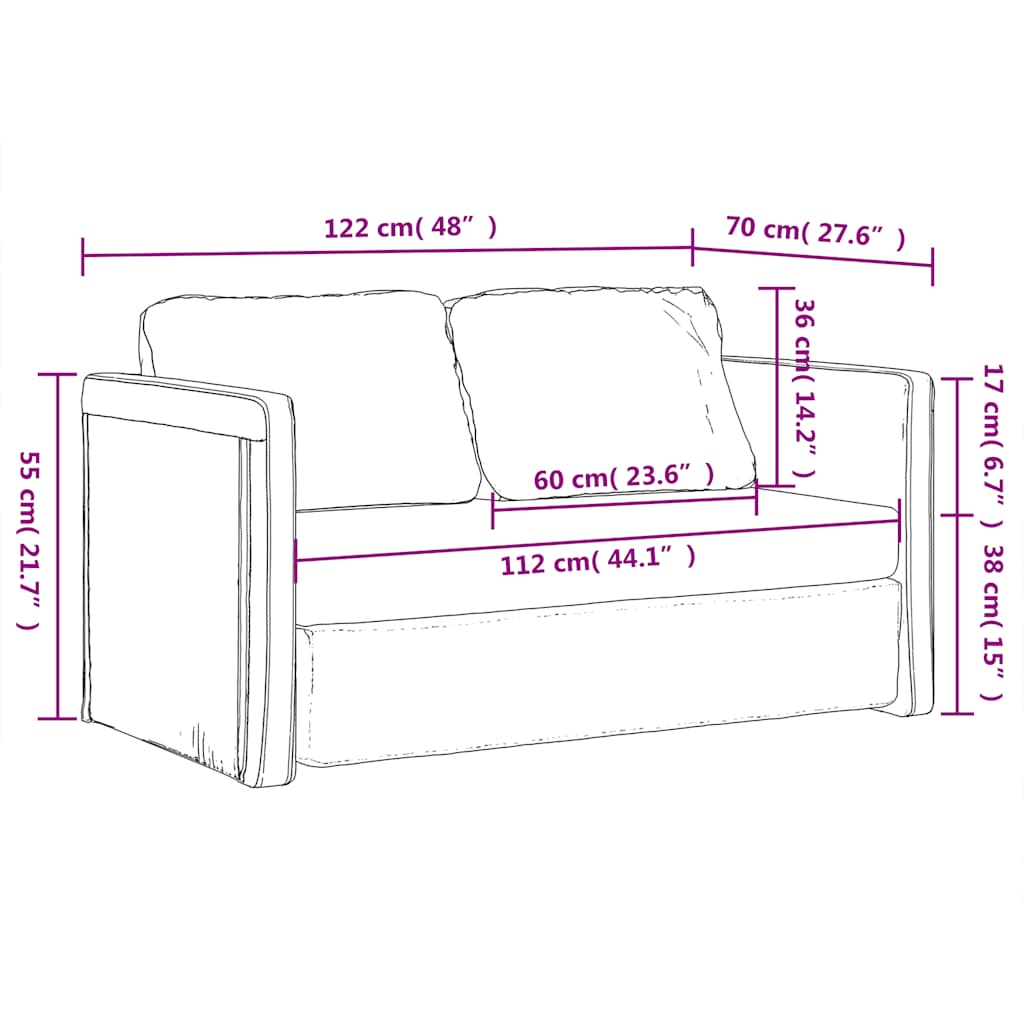 Slaapbank vloermodel 2-in-1 122x204x55 cm fluweel donkergroen