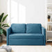 Slaapbank vloermodel 2-in-1 122x204x55 cm fluweel blauw