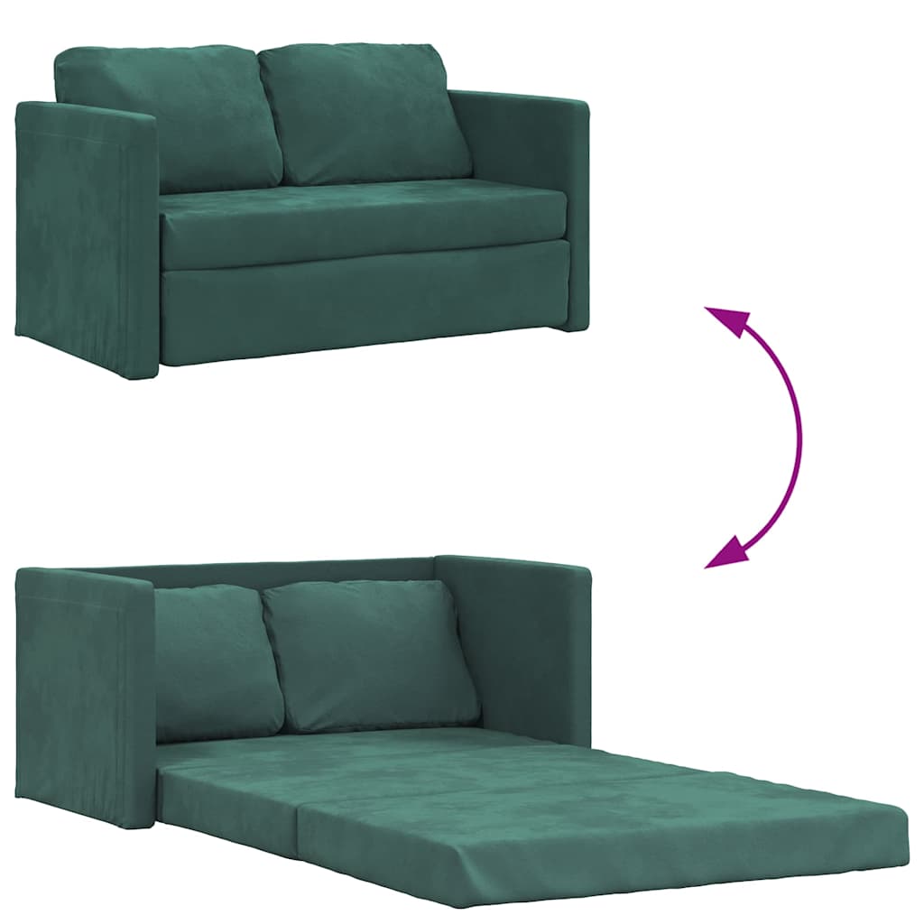 Slaapbank vloermodel 2-in-1 122x204x55 cm fluweel blauw