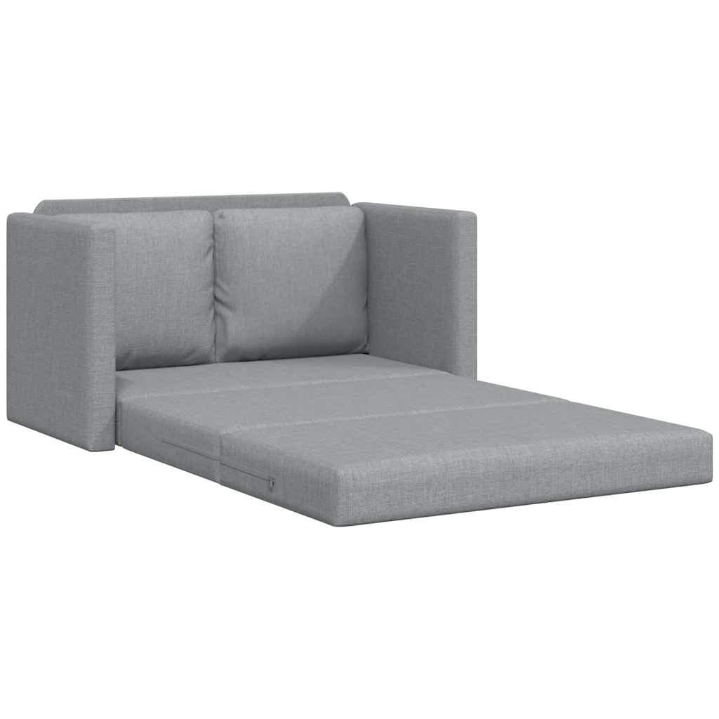 Slaapbank vloermodel 2-in-1 112x174x55 cm stof lichtgrijs