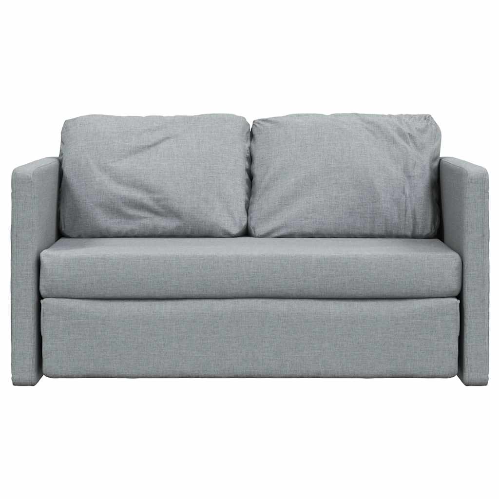 Slaapbank vloermodel 2-in-1 112x174x55 cm stof lichtgrijs