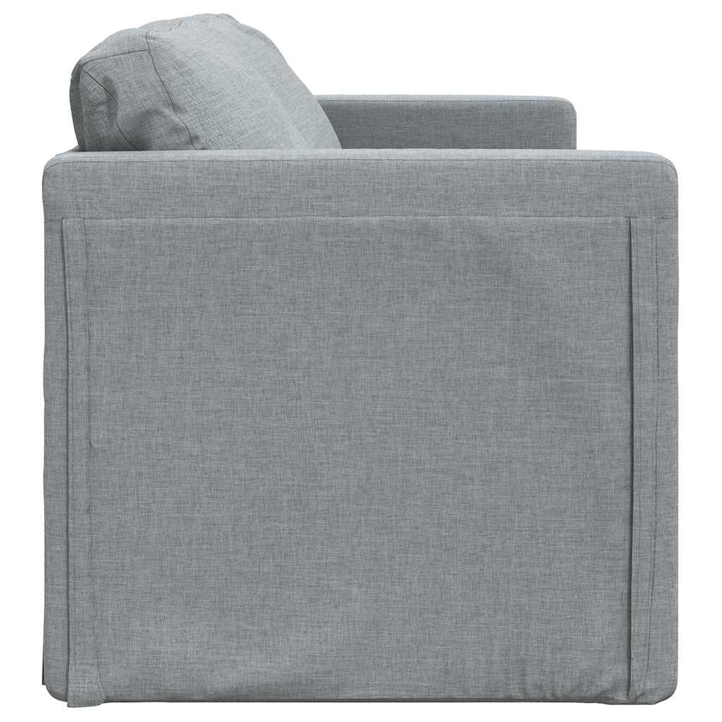 Slaapbank vloermodel 2-in-1 112x174x55 cm stof lichtgrijs