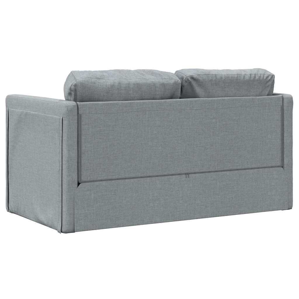 Slaapbank vloermodel 2-in-1 112x174x55 cm stof lichtgrijs