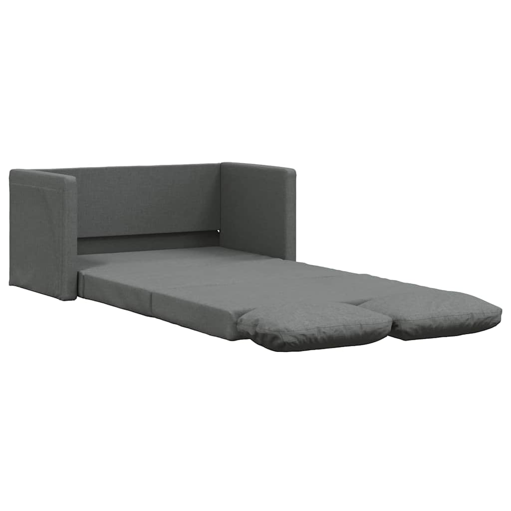 Slaapbank vloermodel 2-in-1 112x174x55 cm stof donkergrijs