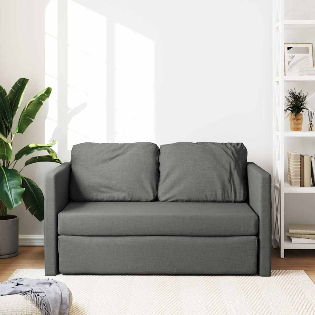 Slaapbank vloermodel 2-in-1 112x174x55 cm stof donkergrijs