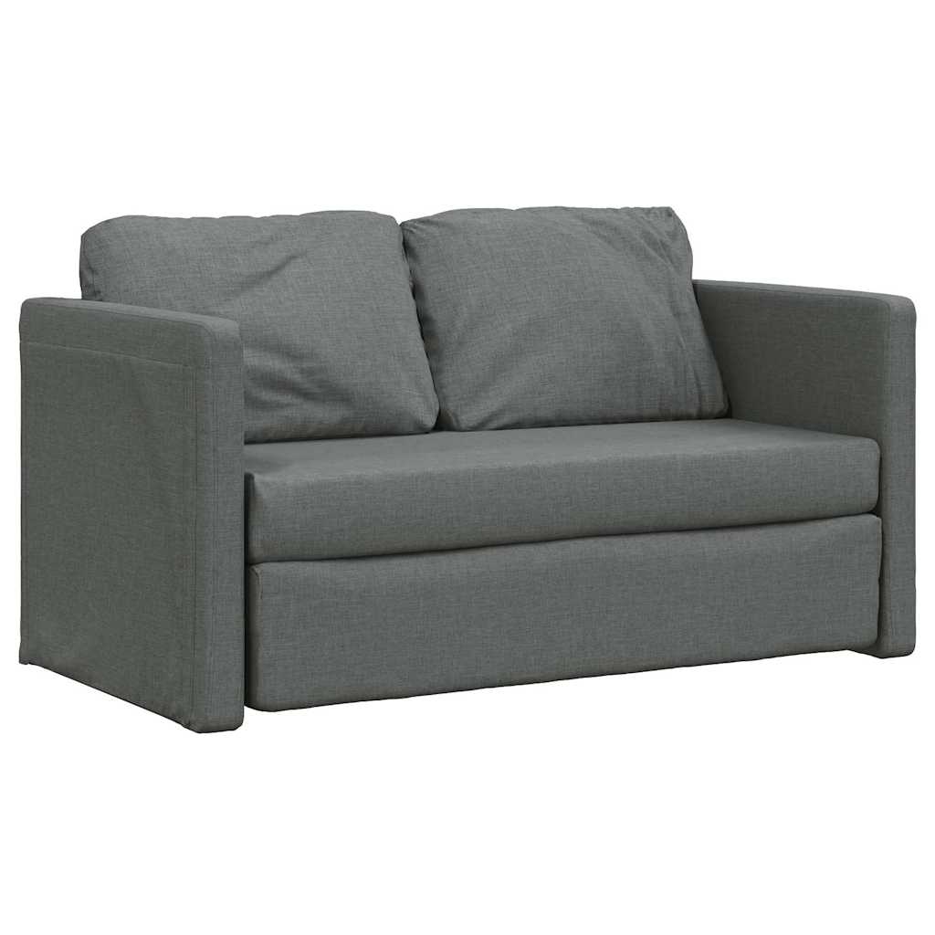 Slaapbank vloermodel 2-in-1 112x174x55 cm stof donkergrijs