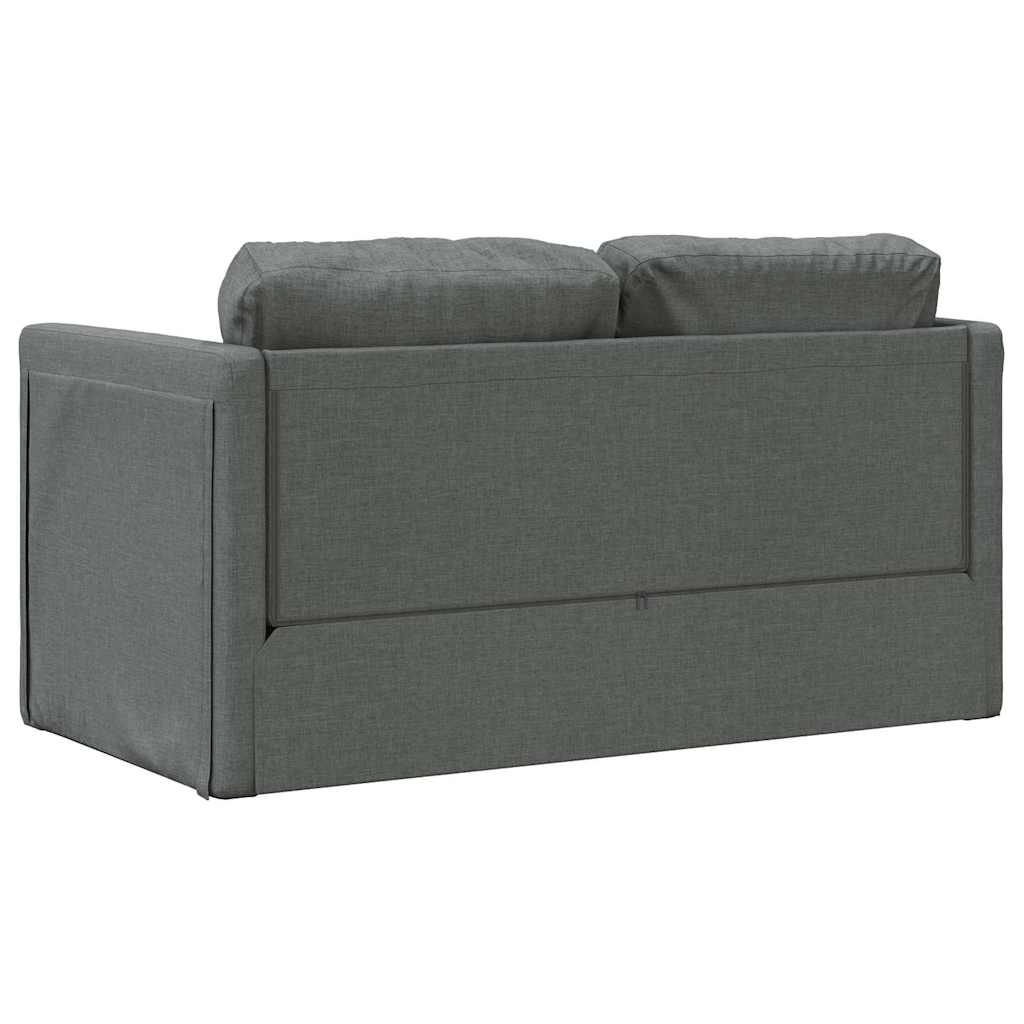 Slaapbank vloermodel 2-in-1 112x174x55 cm stof donkergrijs