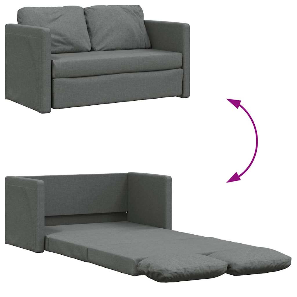 Slaapbank vloermodel 2-in-1 112x174x55 cm stof donkergrijs