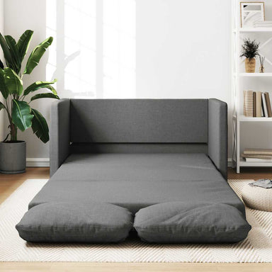 Slaapbank vloermodel 2-in-1 112x174x55 cm stof donkergrijs