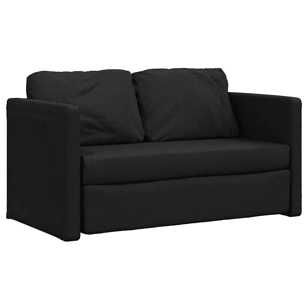 Slaapbank vloermodel 2-in-1 112x174x55 cm stof zwart