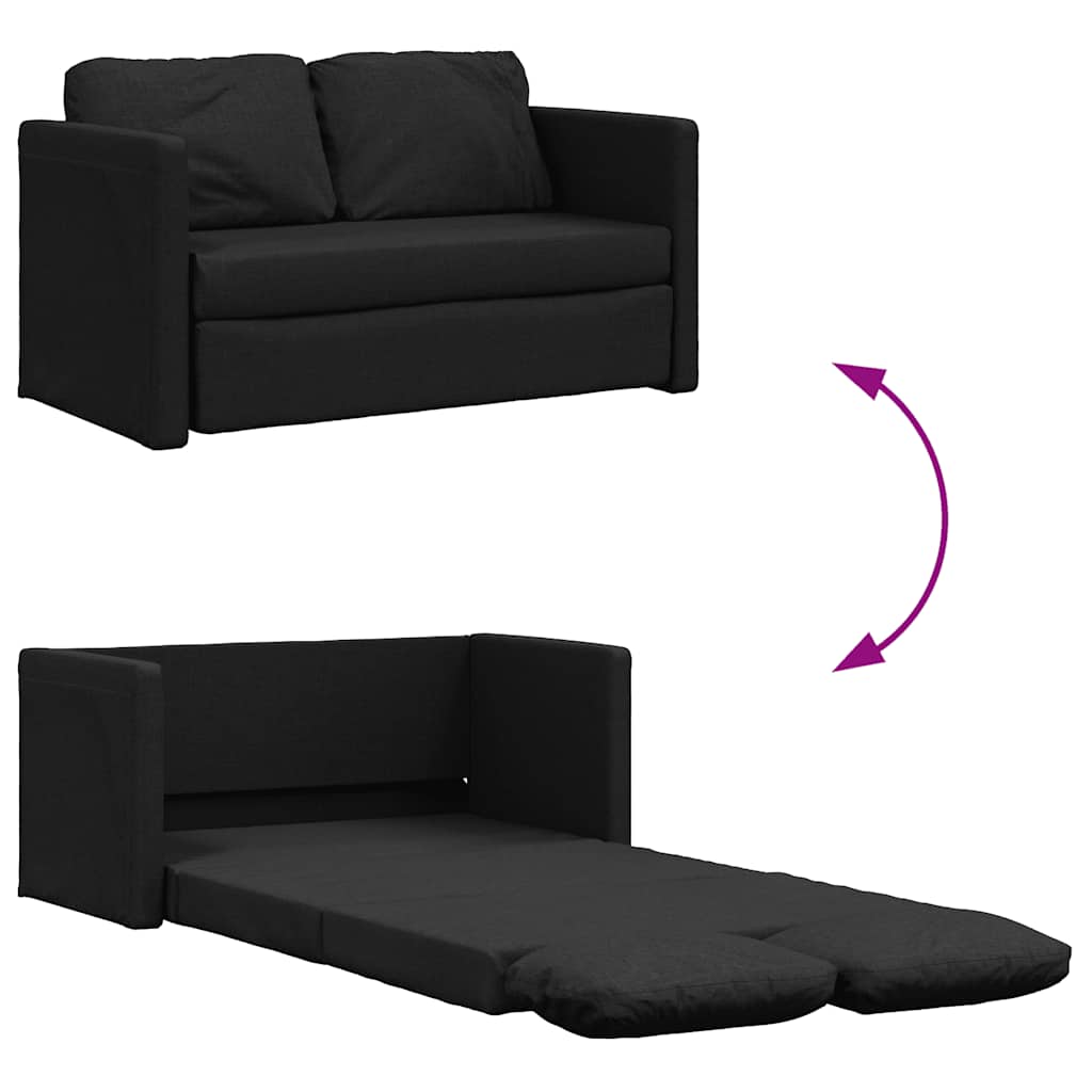 Slaapbank vloermodel 2-in-1 112x174x55 cm stof zwart
