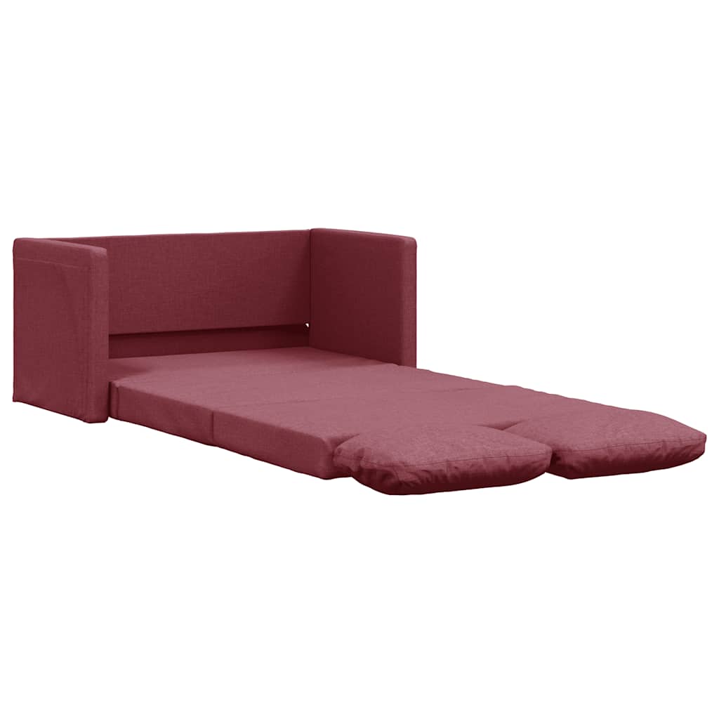 Slaapbank vloermodel 2-in-1 112x174x55 cm stof wijnrood