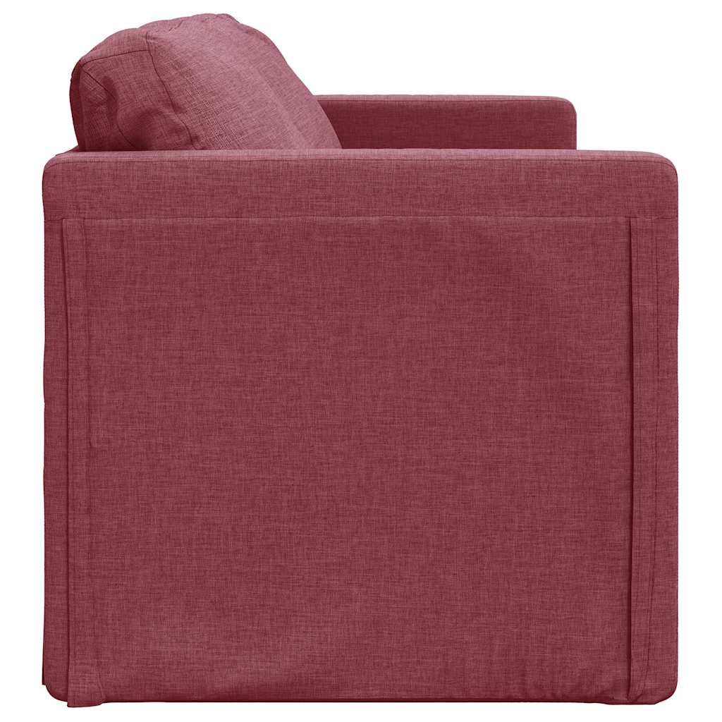 Slaapbank vloermodel 2-in-1 112x174x55 cm stof wijnrood