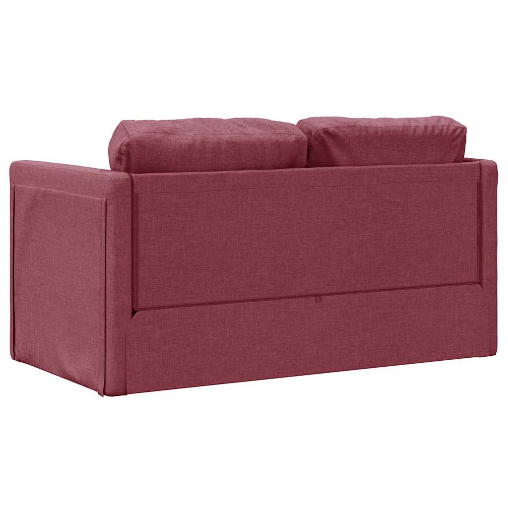Slaapbank vloermodel 2-in-1 112x174x55 cm stof wijnrood