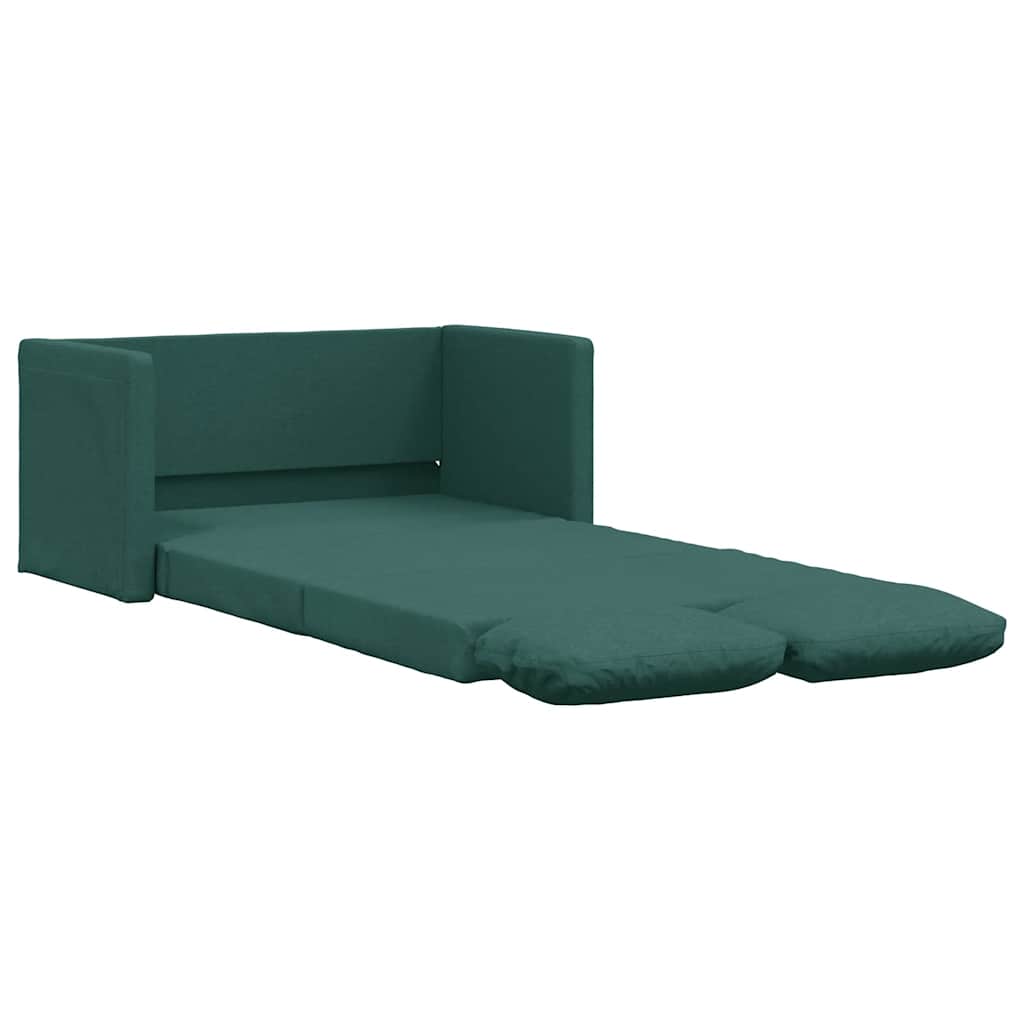 Slaapbank vloermodel 2-in-1 112x174x55 cm stof donkergroen
