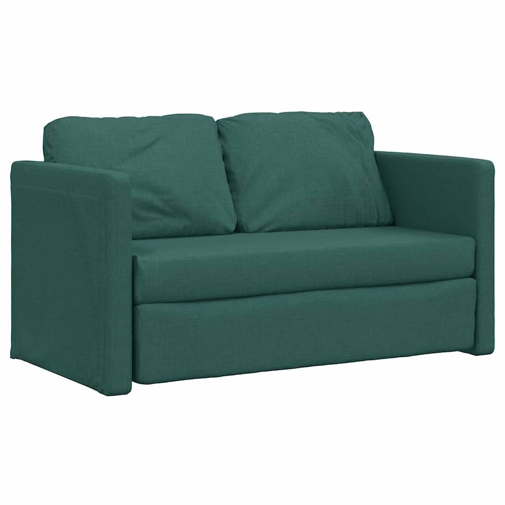 Slaapbank vloermodel 2-in-1 112x174x55 cm stof donkergroen