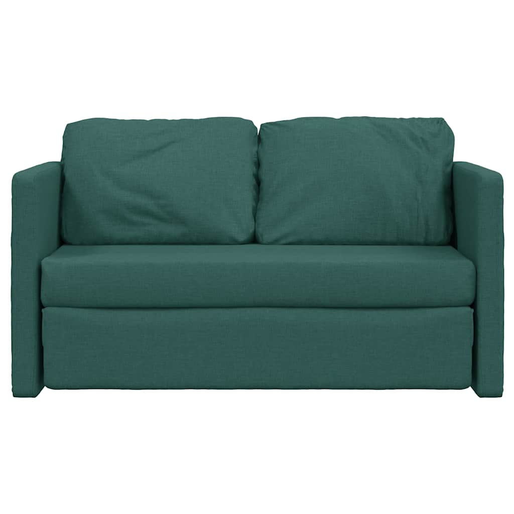 Slaapbank vloermodel 2-in-1 112x174x55 cm stof donkergroen
