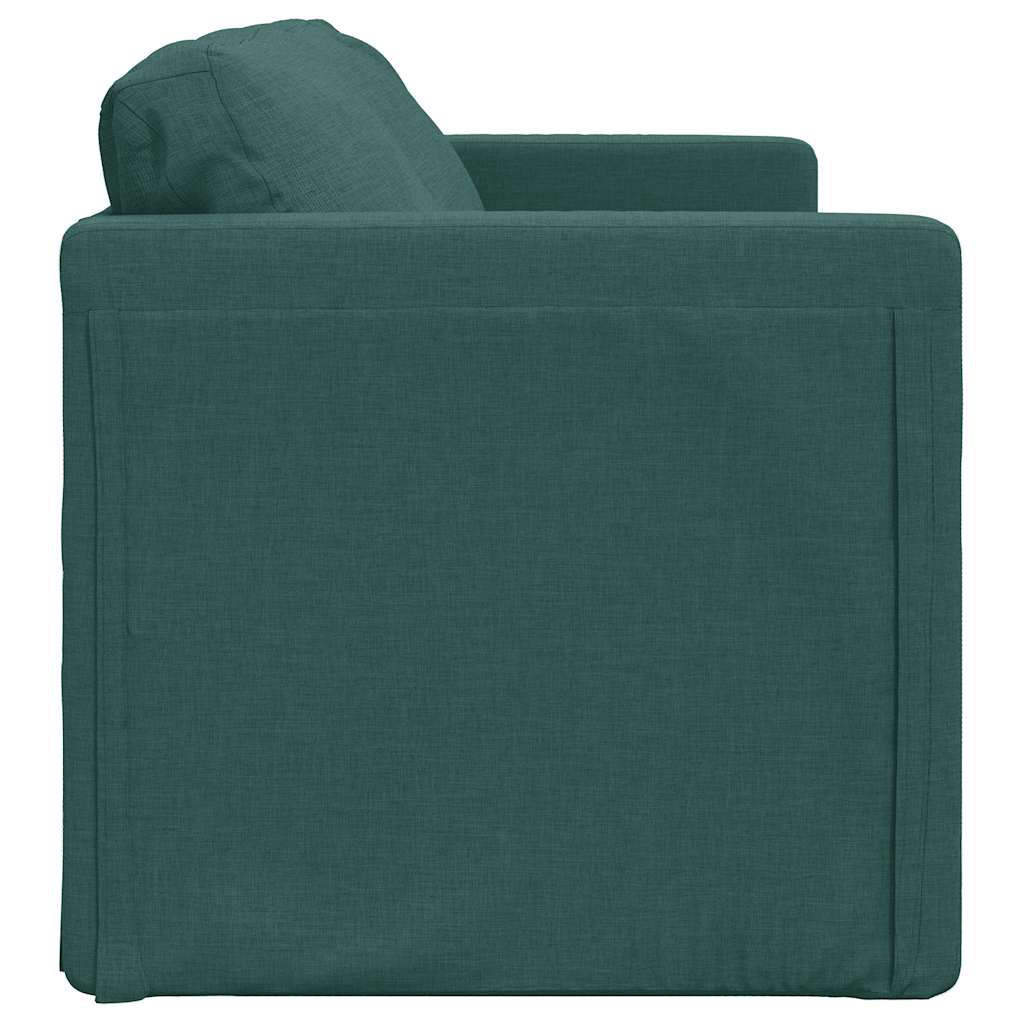 Slaapbank vloermodel 2-in-1 112x174x55 cm stof donkergroen