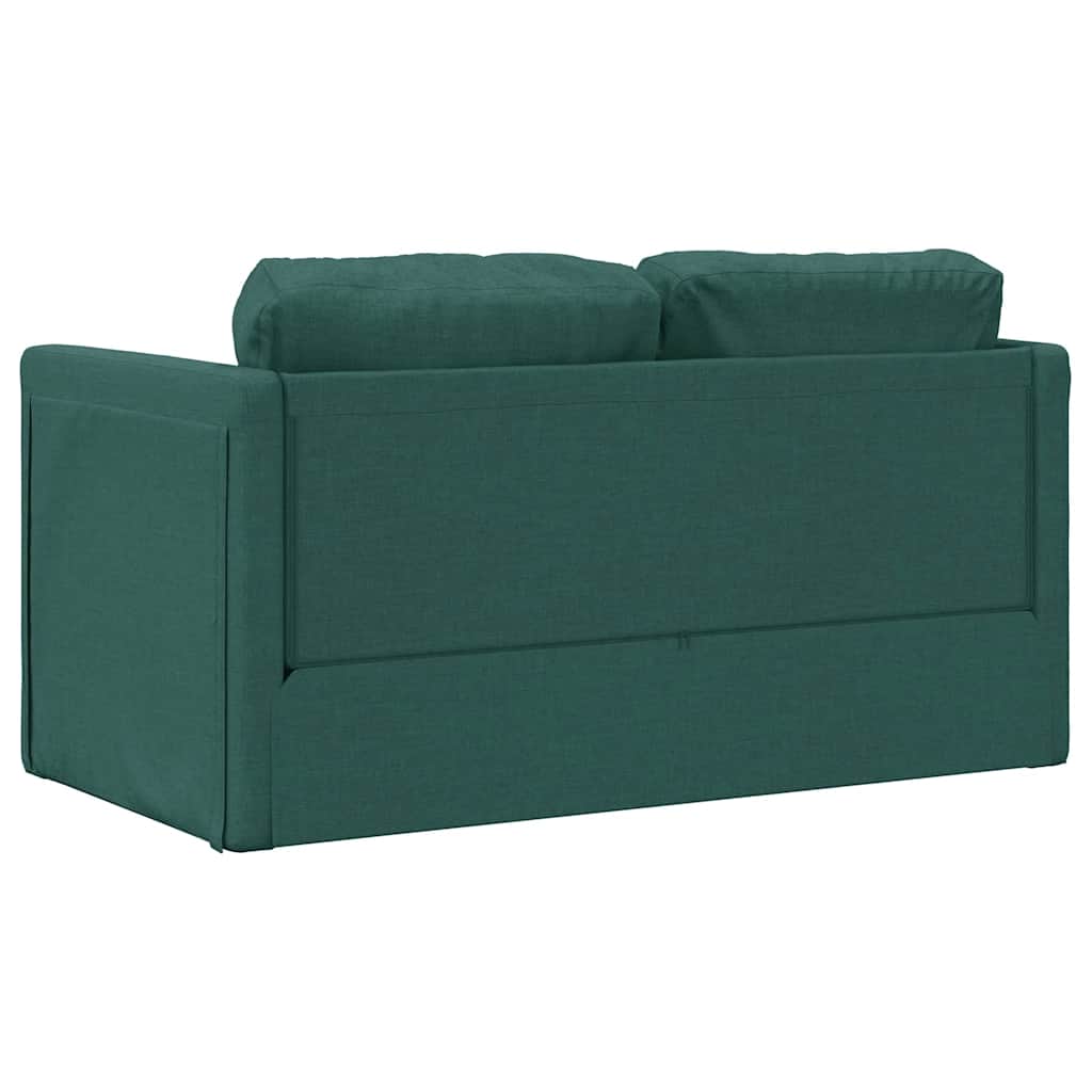 Slaapbank vloermodel 2-in-1 112x174x55 cm stof donkergroen