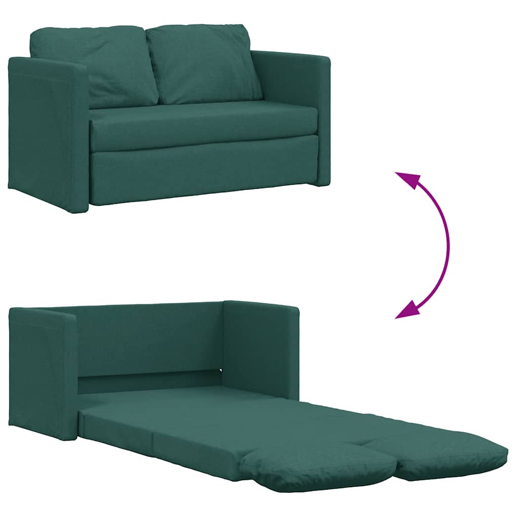Slaapbank vloermodel 2-in-1 112x174x55 cm stof donkergroen