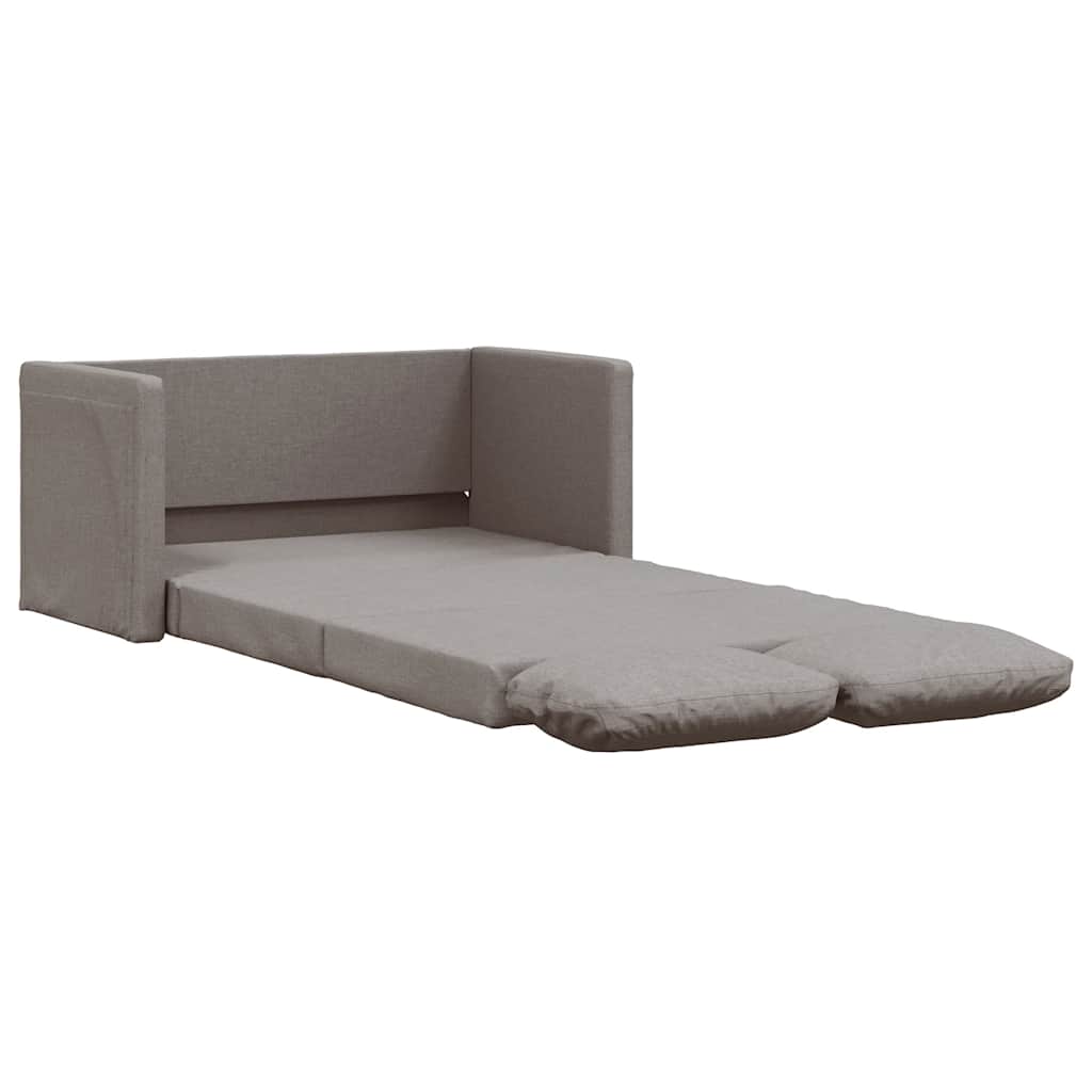 Slaapbank vloermodel 2-in-1 112x174x55 cm stof taupe