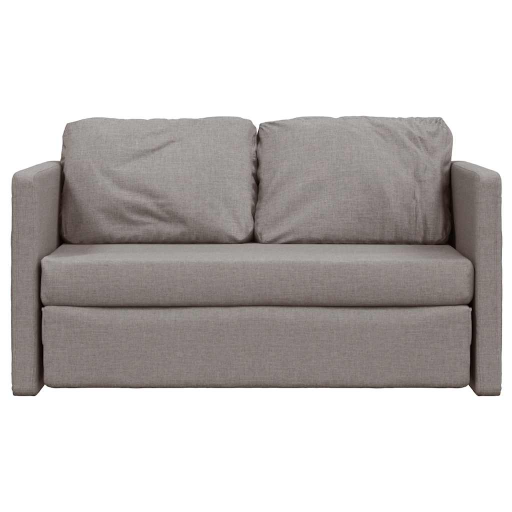 Slaapbank vloermodel 2-in-1 112x174x55 cm stof taupe