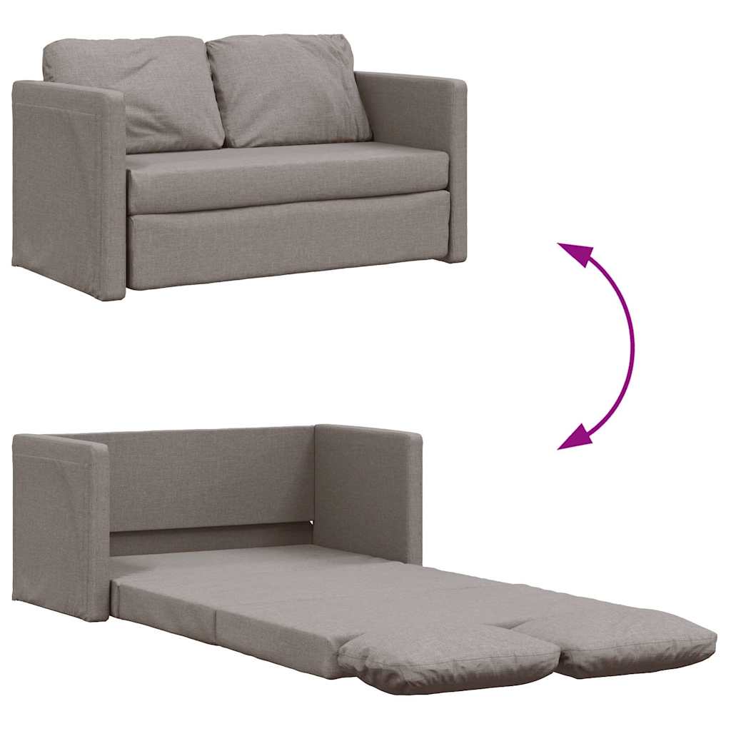 Slaapbank vloermodel 2-in-1 112x174x55 cm stof taupe