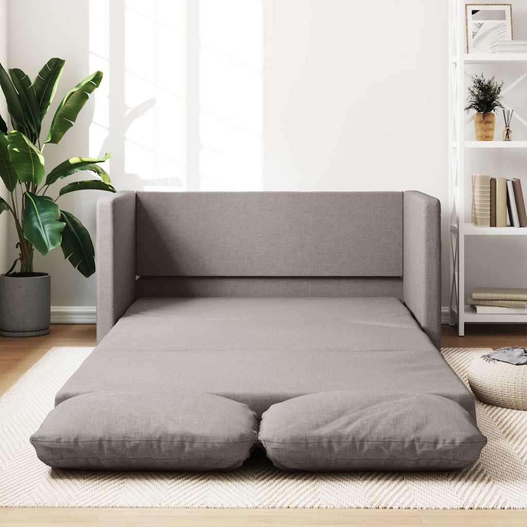 Slaapbank vloermodel 2-in-1 112x174x55 cm stof taupe