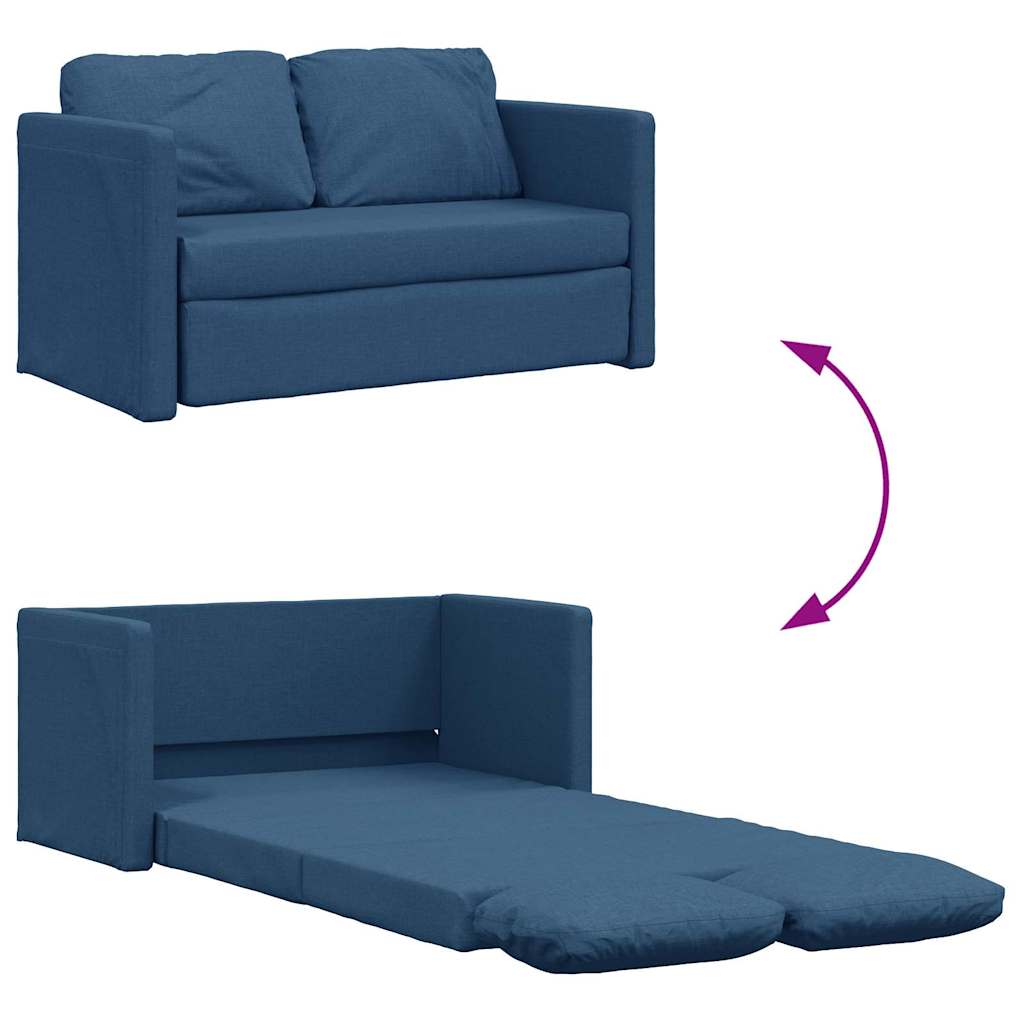 Slaapbank vloermodel 2-in-1 112x174x55 cm stof blauw