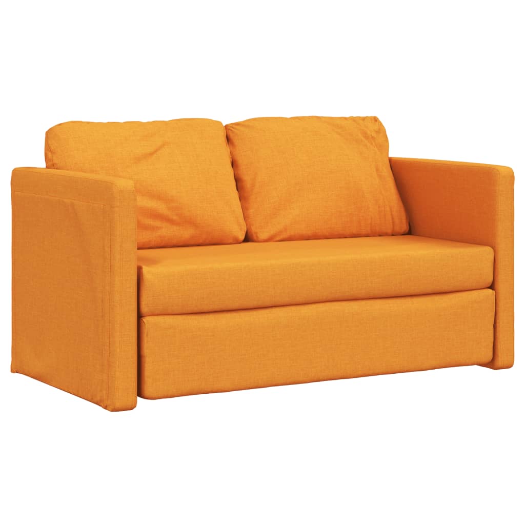 Slaapbank vloermodel 2-in-1 112x174x55 cm stof donkergeel